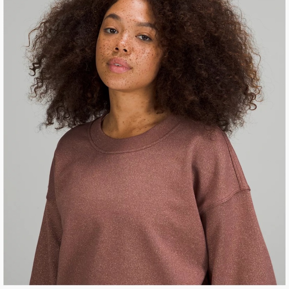 🎁LULULEMON PERFECTLY OVERSIZED CROPPED CREW*SPARK-SMOKY TOPAZ-6/8/10🎁 - Picture 6 of 13